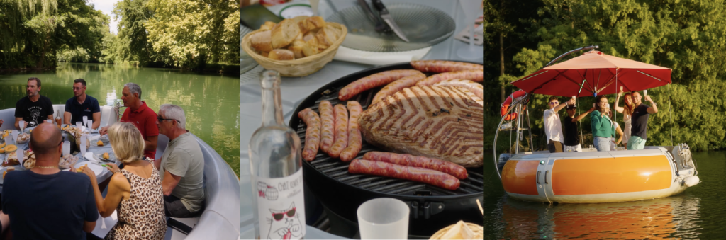 Activité séminaire entreprise : l'expérience insolite avec BBQ Boat | BBQ BOAT Groupe de collaborateurs profitant d'une activité séminaire d'entreprise